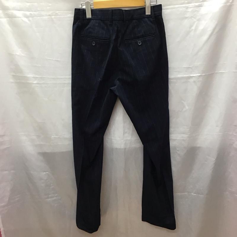 バナナリパブリック BANANA REPUBLIC パンツ スラックス スラックスパンツ ワイドパンツ カジュアルパンツ センタータックパンツ 30インチ ストライプ 紺 / ネイビー /  メンズ USED 古着 中古 10116877