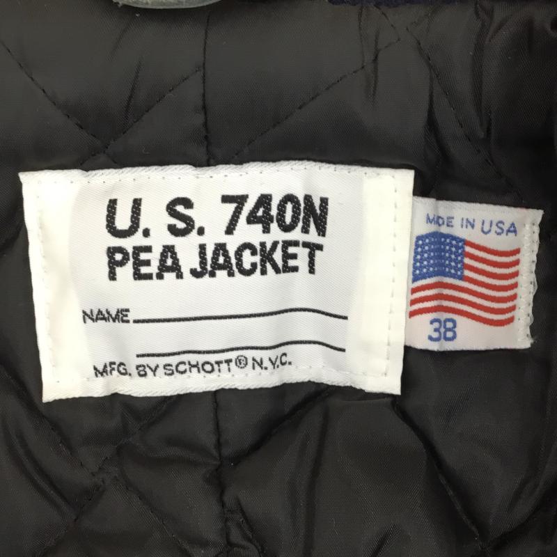 ショット schott コート コート一般 U.S.740N PEA JACKET 38 無地 紺 / ネイビー /  メンズ USED 古着 中古 10140000