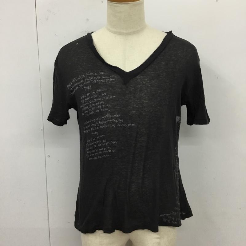 ナンバーナイン NUMBER (N)INE Tシャツ 半袖 Brads期 Vネック 2 ロゴ、文字 黒 / ブラック /  メンズ USED 古着 中古 10119769