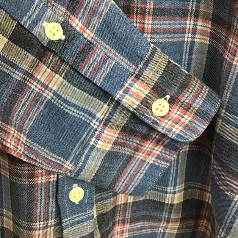 ナノユニバース nano・universe シャツ、ブラウス 長袖 NUC42SH0489SK 胸ポケット M チェック 青 / ブルー /  メンズ USED 古着 中古 10133576