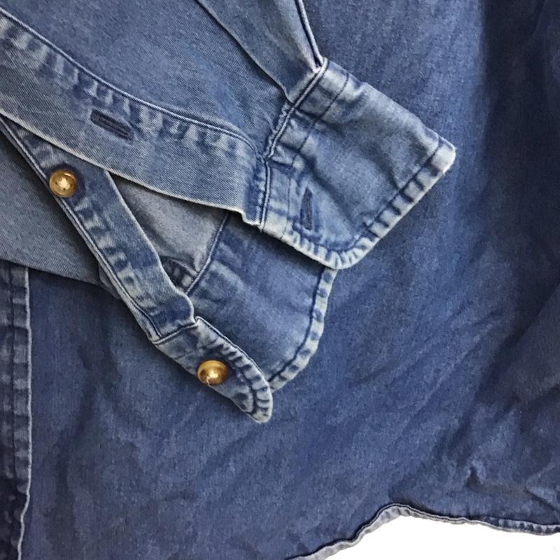 ブルックスブラザーズ BROOKS BROTHERS シャツ、ブラウス 長袖 長袖シャツ 無地シャツ カラーシャツ デニムシャツ L ロゴ、文字 インディゴ / インディゴ /  メンズ USED 古着 中古 10150045