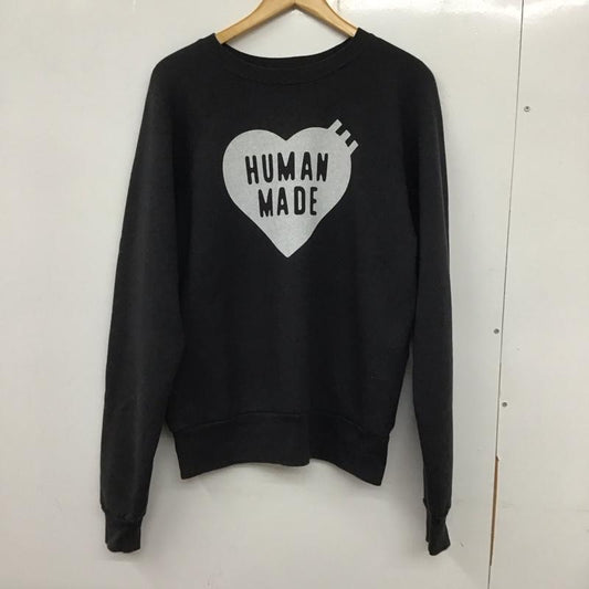 ヒューマンメード HUMAN MADE トレーナー 長袖 スウェット 裏起毛 M ロゴ、文字 黒 / ブラック /  メンズ USED 古着 中古 10133568