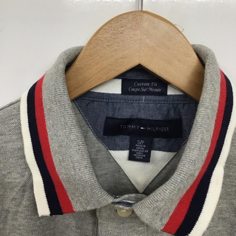 トミーヒルフィガー TOMMY HILFIGER ポロシャツ 半袖 半袖ポロシャツ カラーシャツ 半袖カットソー S 無地 灰 / グレー /  メンズ USED 古着 中古 10149616