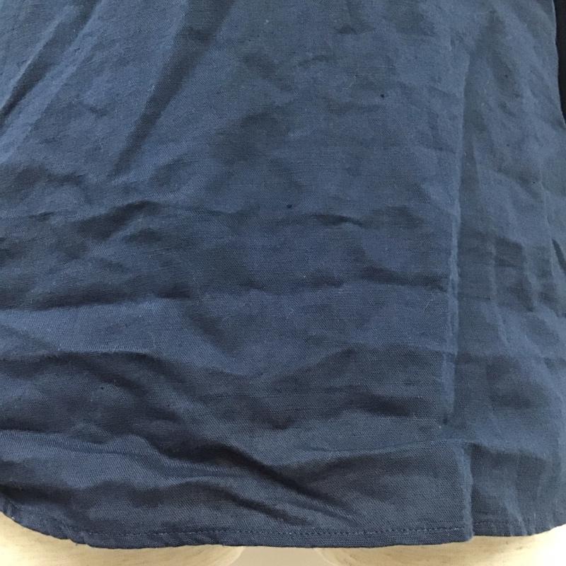 ザラ ZARA シャツ、ブラウス 長袖 長袖シャツ ノーカラーシャツ カジュアルシャツ M 無地 紺 / ネイビー /  メンズ USED 古着 中古 10110400