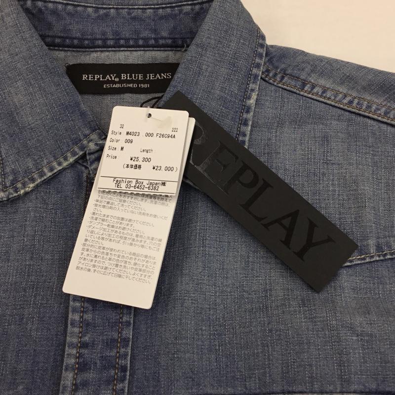 リプレイ REPLAY シャツ、ブラウス 長袖 REPLAY デニムシャツ　M4023.000.F26C94A M 無地 インディゴ / インディゴ /  メンズ USED 古着 中古 10127626