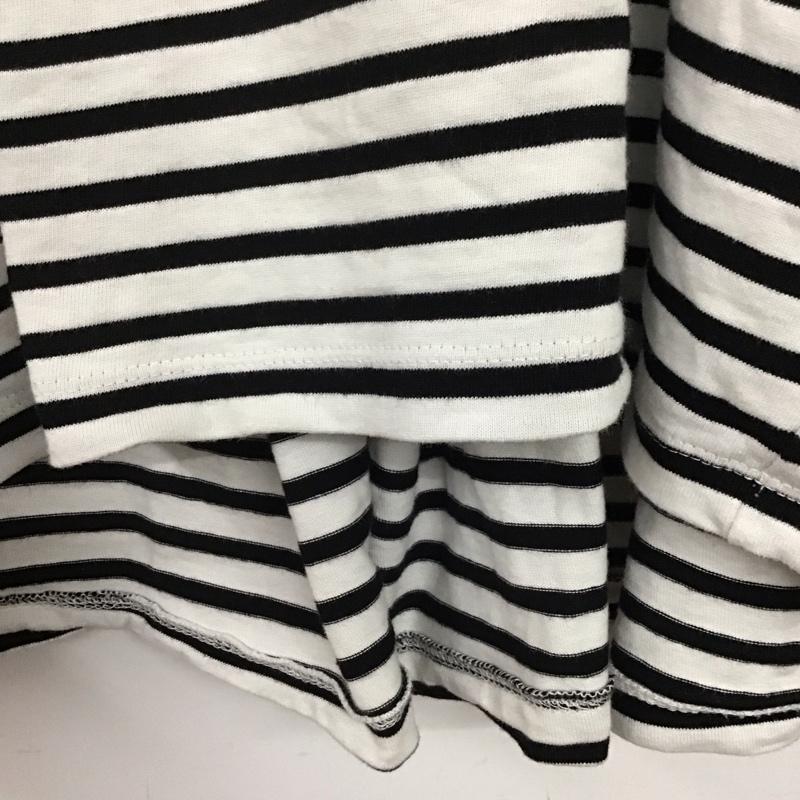アメリカンホリック AMERICAN HOLIC Tシャツ 半袖 M ボーダー柄 白 / ホワイト / X 黒 / ブラック /  レディース USED 古着 中古 10142259