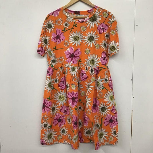 ザラ ZARA ワンピース ロングスカート 半袖ロングワンピース クルーネック プリントワンピース L プリント マルチカラー / マルチカラー /  レディース USED 古着 中古 10135551