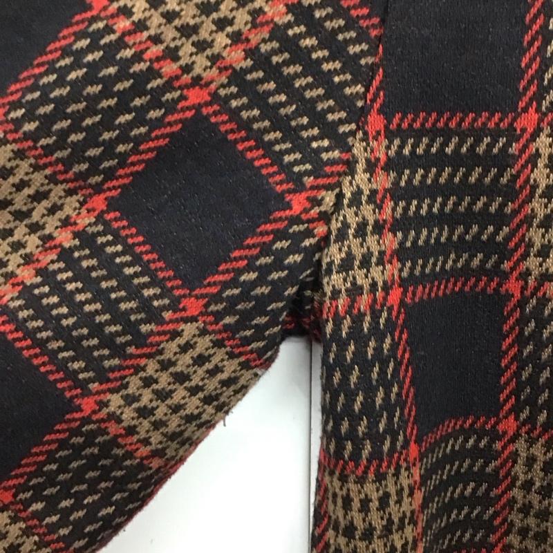 ザラ ZARA ワンピース ロングスカート スタンドネック 半袖 L チェック 黒 / ブラック / X 赤 / レッド / X ベージュ / ベージュ /  レディース USED 古着 中古 10131212