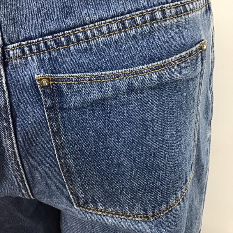 ザラ ZARA パンツ デニム、ジーンズ デニムパンツ ワイドパンツ ダメージ加工 32インチ ダメージ加工 インディゴ / インディゴ /  レディース USED 古着 中古 10110265