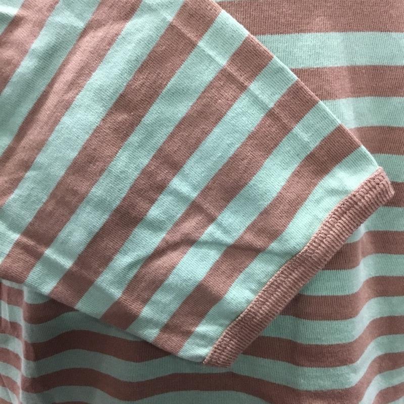 ニャー にゃー Tシャツ 長袖 Ne-net NY61JK014 ボーダー ロンT 3 ワンポイント ベージュ / ベージュ / X 薄緑 / ライトグリーン /  メンズ USED 古着 中古 10117190