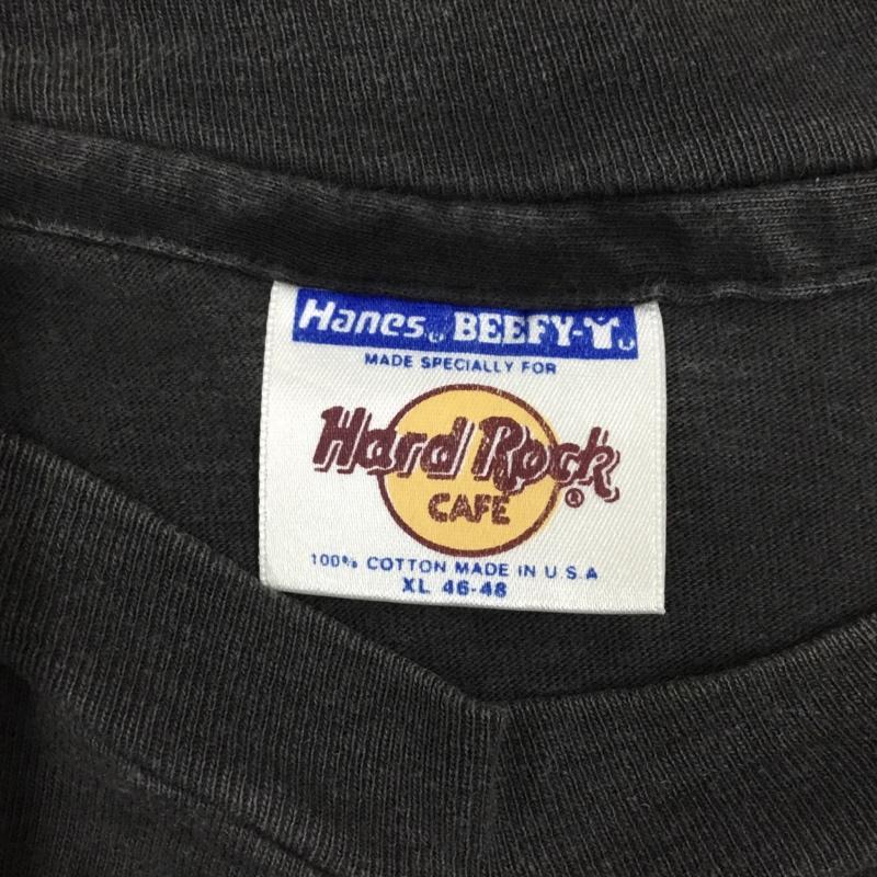 ハードロックカフェ HARD ROCK CAFE Tシャツ 半袖 半袖カットソー プリントTシャツ クルーネックカットソー 90s 古着 XL ロゴ、文字 黒 / ブラック /  メンズ USED 古着 中古 10118650