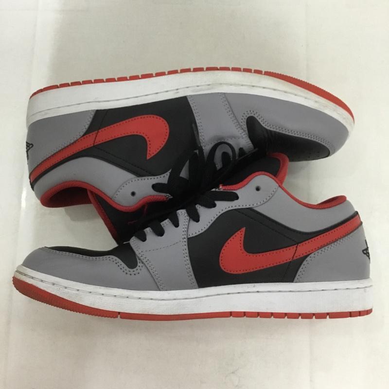ナイキ NIKE スニーカー スニーカー 553558-060 AIR JORDAN 1 LOW 28cm 箱有 28.0cm ロゴ、文字 黒 / ブラック / X 灰 / グレー / X 赤 / レッド /  メンズ USED 古着 中古 10139934