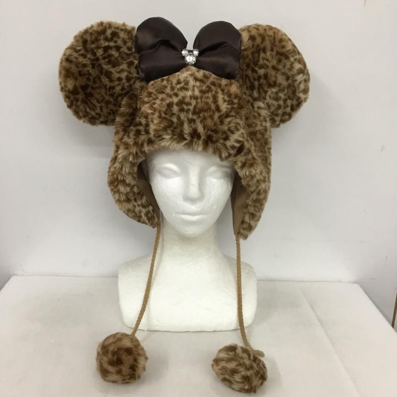 ディズニー Disney 帽子 キャップ ファンキャップ ディズニー ミニーマウス リボン ヒョウ柄・レオパード柄 茶 / ブラウン /  レディース USED 古着 中古 10148819