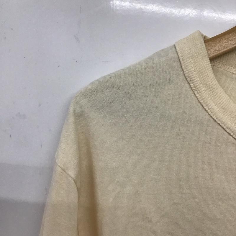 チャンピオン Champion カットソー 長袖 長袖カットソー 無地カットソー クルーネック M ロゴ、文字 オフホワイト / オフホワイト /  メンズ USED 古着 中古 10132676