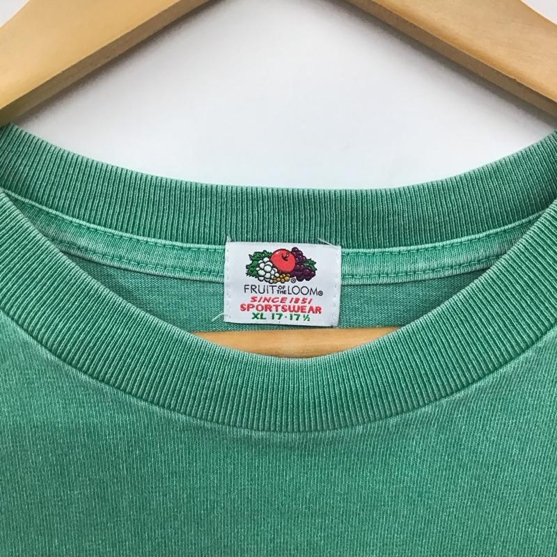 フルーツオブザルーム FRUIT OF THE LOOM Tシャツ 半袖 半袖カットソー 無地Tシャツ クルーネックカットソー XL 無地 緑 / グリーン /  メンズ USED 古着 中古 10131498