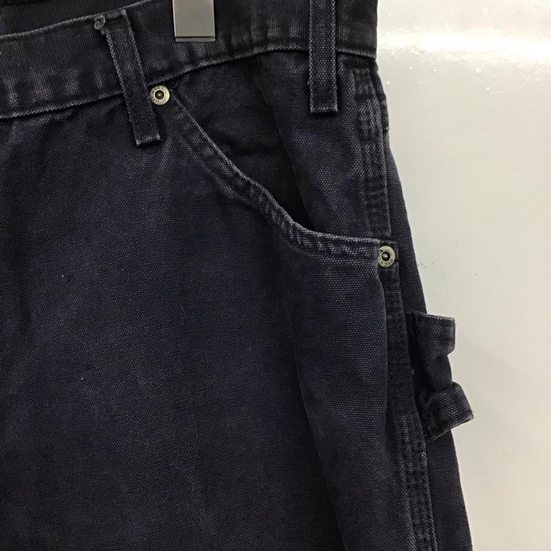 ディッキーズ Dickies パンツ ワークパンツ、ペインターパンツ ワークパンツ ワイドパンツ カジュアルパンツ 36インチ ロゴ、文字 紺 / ネイビー /  メンズ USED 古着 中古 10138943