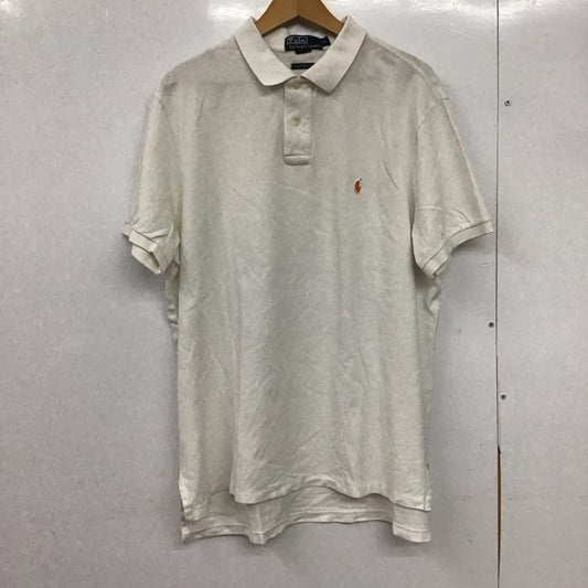 ポロバイラルフローレン Polo by RALPH LAUREN ポロシャツ 半袖 半袖ポロシャツ カラーシャツ 半袖カットソー XL ロゴ、文字 白 / ホワイト /  メンズ USED 古着 中古 10151368