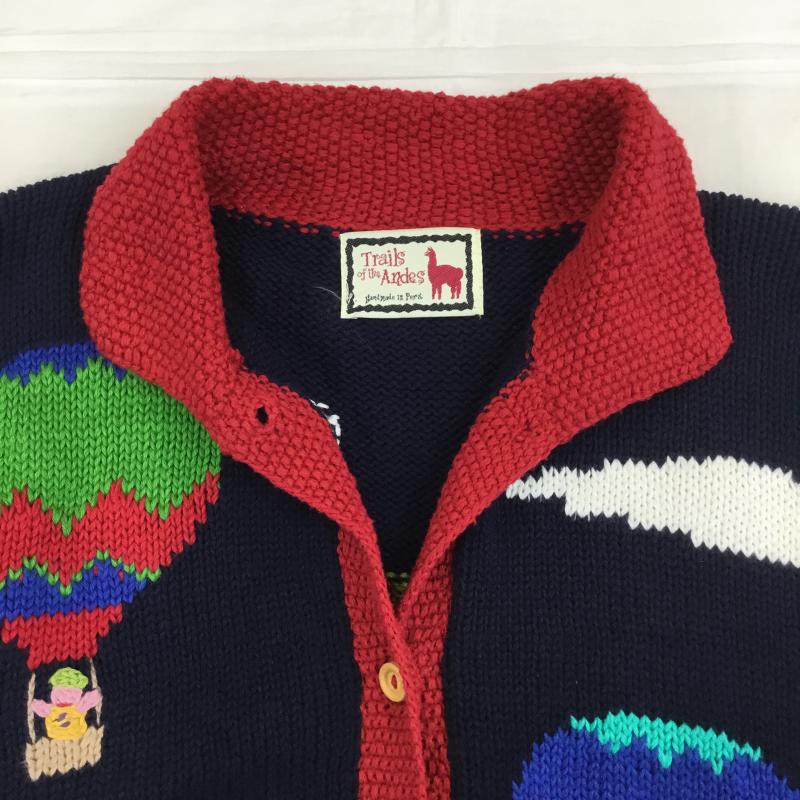 ユーズドクロージング used clothes カーディガン 長袖 Trails of the Andes キャラクター 紺 / ネイビー /  レディース USED 古着 中古 10136775