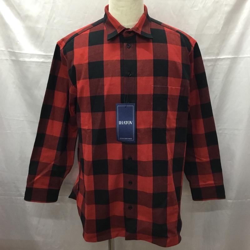 イーハトーブ IHATOV シャツ、ブラウス 長袖 la-s004-tma001 CHARVETSHIRT 長袖シャツ カラーシャツ ポケットシャツ チェックシャツ S チェック 黒 / ブラック / X 赤 / レッド /  メンズ USED 古着 中古 10112333