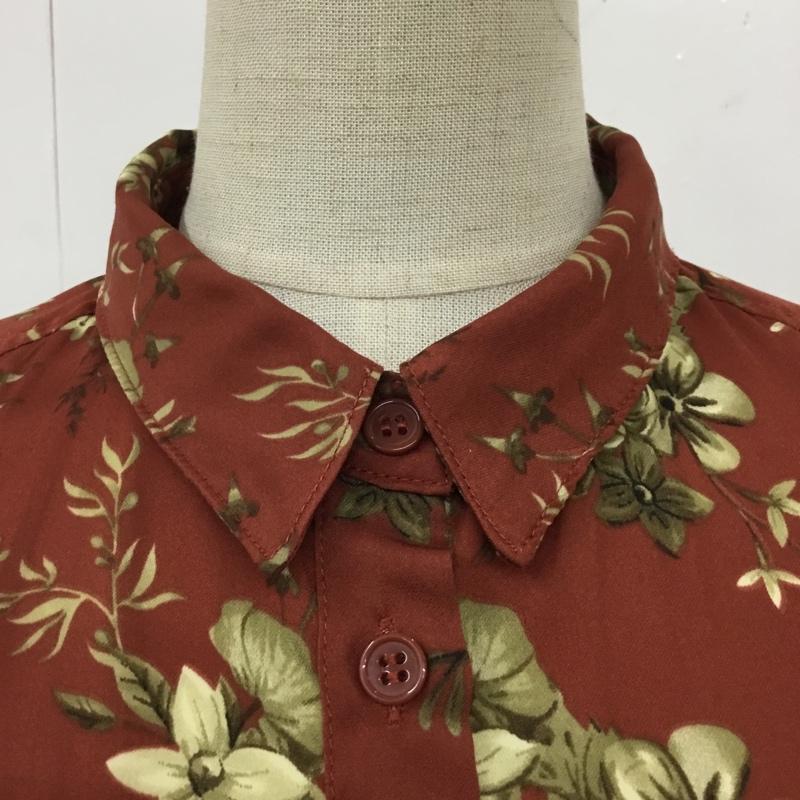 マウジー MOUSSY ワンピース ロングスカート 0109AS30-7530 SIDE SLIT LONG SHIRT 長袖 FREE 花柄 茶 / ブラウン /  レディース USED 古着 中古 10116075