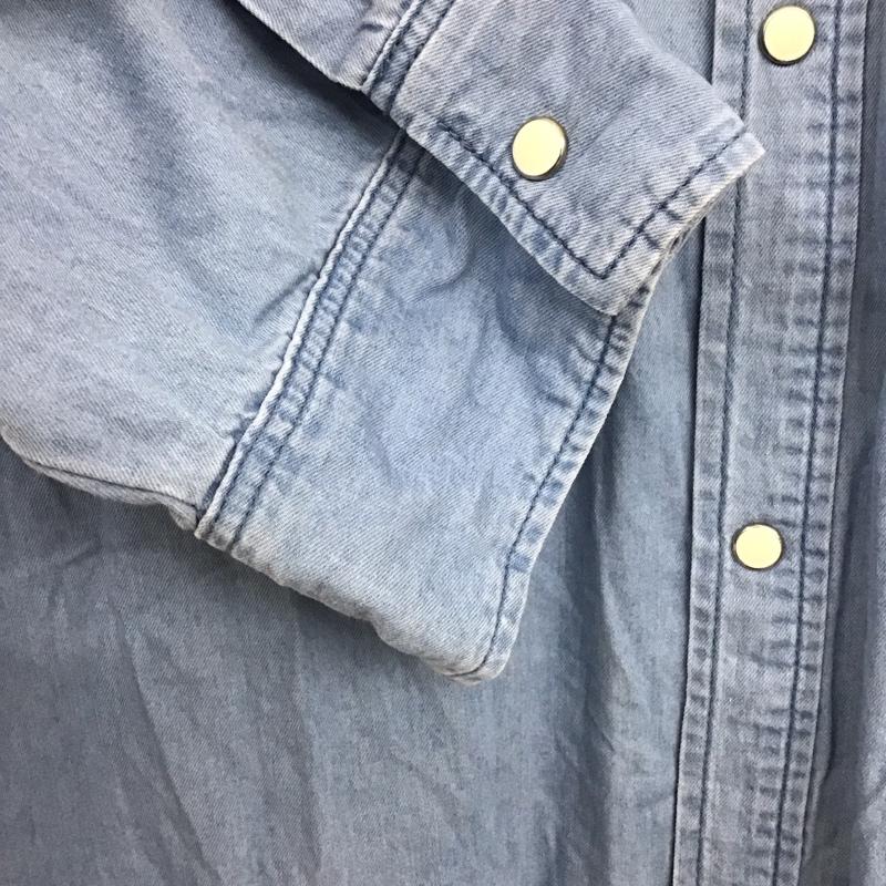 リー Lee ワンピース ロングスカート 半袖シャツワンピース ロングワンピース 前開シャツワンピース FREE ロゴ、文字 インディゴ / インディゴ /  レディース USED 古着 中古 10147103