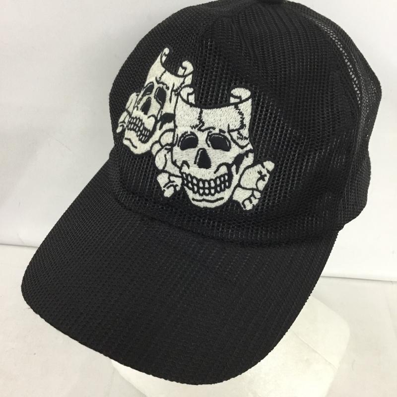 サスクワァッチファブリックス SASQUATCHfabrix. 帽子 キャップ メッシュキャップ ドクロ スカル 刺繍 黒 / ブラック /  メンズ USED 古着 中古 10147566