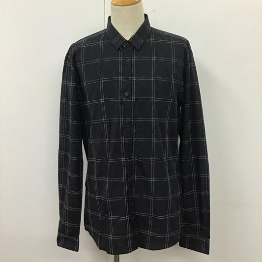 ヒューゴボス HUGO BOSS シャツ、ブラウス 長袖 長袖シャツ チェックシャツ カラーシャツ 長袖カットソー L チェック 紺 / ネイビー /  メンズ USED 古着 中古 10110388