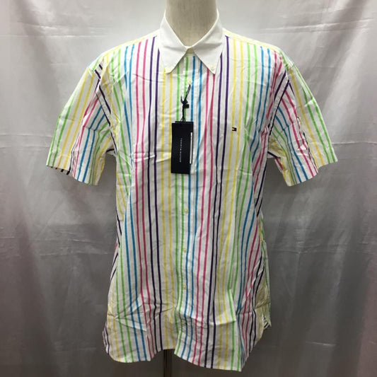 トミーヒルフィガー TOMMY HILFIGER シャツ、ブラウス 半袖 11-2117700 ボタンダウン コットン ストライプ L ワンポイント マルチカラー / マルチカラー /  メンズ USED 古着 中古 10111606