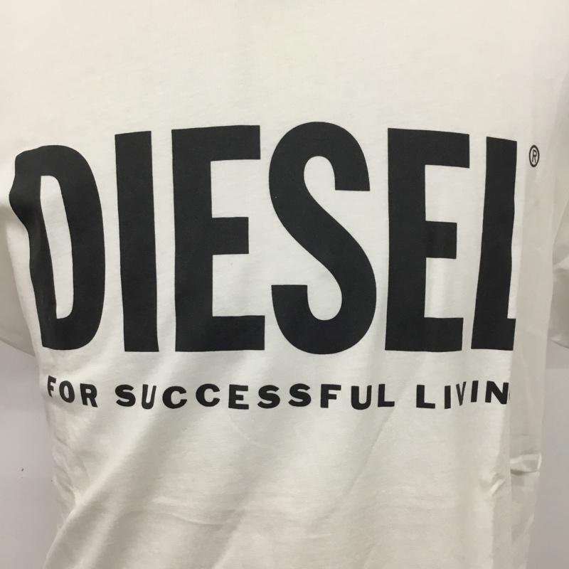 ディーゼル DIESEL Tシャツ 半袖 半袖カットソー プリントTシャツ クルーネックカットソー XXL ロゴ、文字 白 / ホワイト /  メンズ USED 古着 中古 10120838