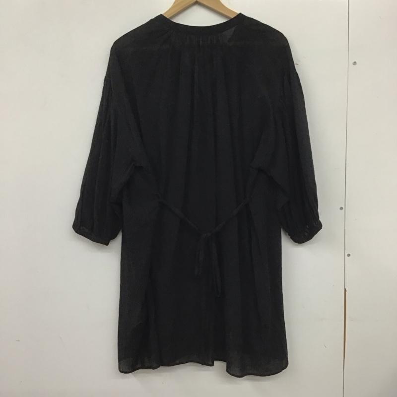 ローリーズファーム LOWRYS FARM シャツ、ブラウス 七分袖 FREE 無地 黒 / ブラック /  レディース USED 古着 中古 10139774