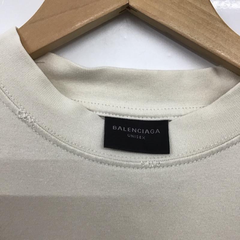 バレンシアガ BALENCIAGA Tシャツ 半袖 22aw 半袖カットソー プリントTシャツ クルーネックカットソー 刺繍 2 ロゴ、文字 ベージュ / ベージュ /  メンズ USED 古着 中古 10141672