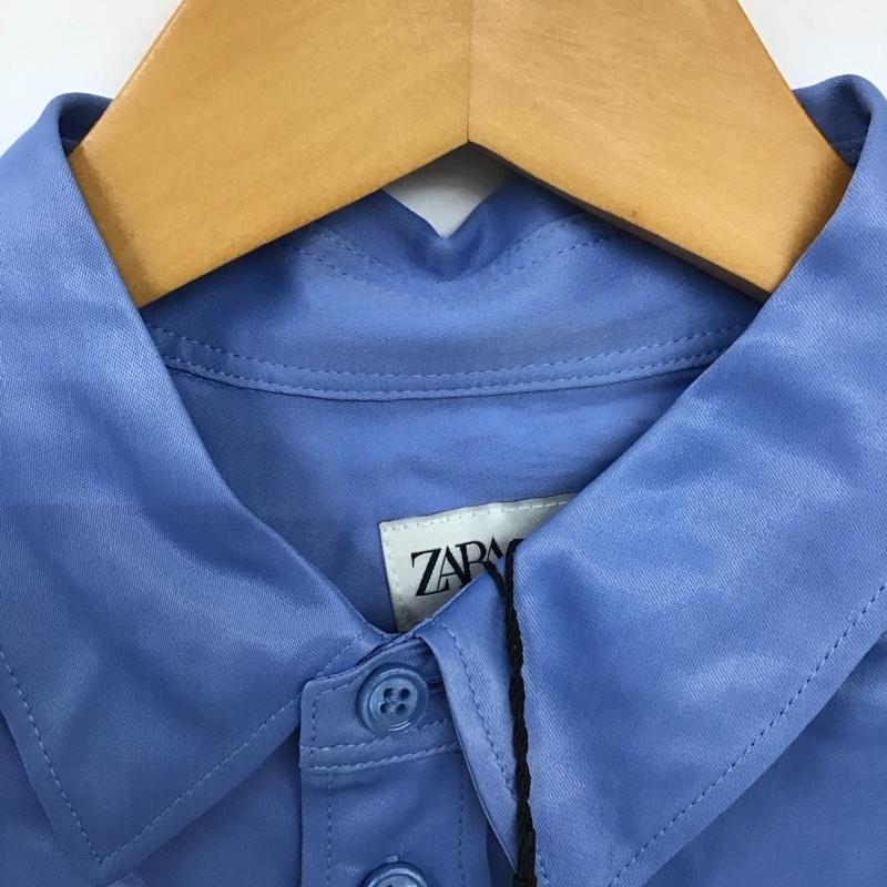ザラ ZARA シャツ、ブラウス 長袖 タグ付 M 無地 青 / ブルー /  レディース USED 古着 中古 10129241