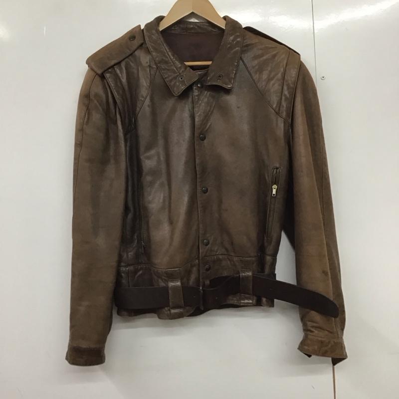 ジョルジオアルマーニ GIORGIO ARMANI ジャケット、上着 ジャケット、ブレザー レザージャケット アウター 古着 ヴィンテージ 80s 無地 茶 / ブラウン /  メンズ USED 古着 中古 10144516