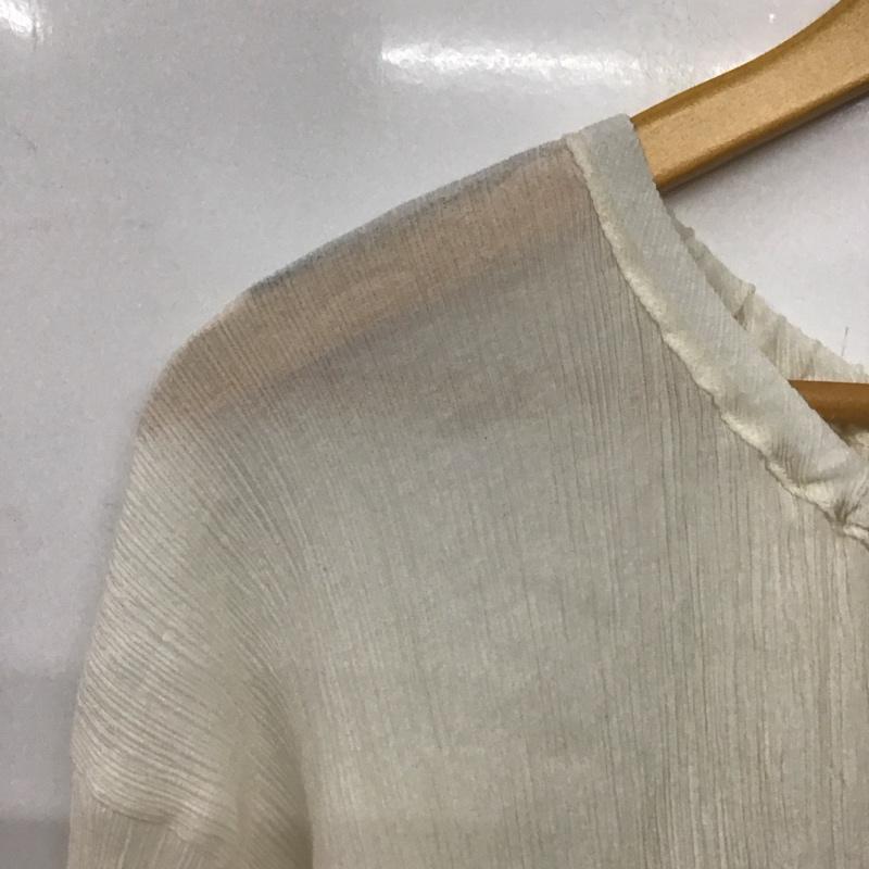 ローリーズファーム LOWRYS FARM シャツ、ブラウス 長袖 長袖シャツ 無地シャツ ノーカラーシャツ 前開 FREE 無地 白 / ホワイト /  レディース USED 古着 中古 10142682