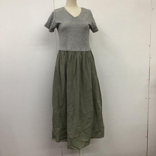 ビーミング バイ ビームス B:MING by BEAMS ワンピース ロングスカート 93-26-0330-213 トンプキン ショートスリーブ ワンピース19SS 無地 灰 / グレー / X カーキ / カーキ /  レディース USED 古着 中古 10115313