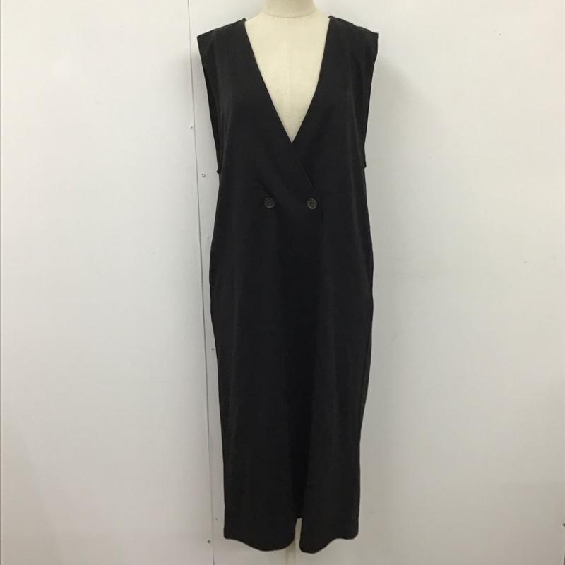 ショコラ フィネ ローブ chocol raffine robe ワンピース ロングスカート ノースリーブロングワンピース フレアスカートワンピース 無地 黒 / ブラック /  レディース USED 古着 中古 10116327