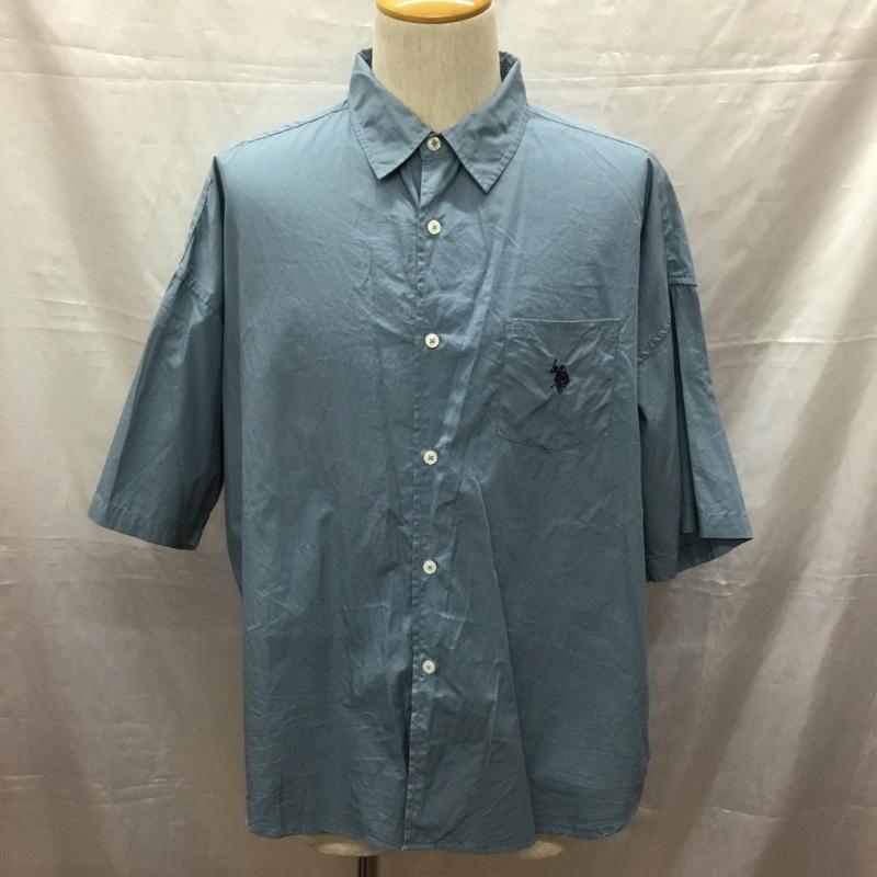 ユーエスポロアッスン U.S.POLO ASSN. シャツ、ブラウス 半袖 PL22705S コットン 胸ポケット L ワンポイント 青 / ブルー /  メンズ USED 古着 中古 10115559