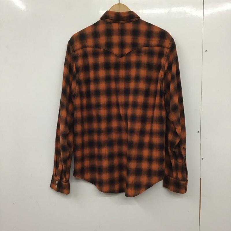リーバイス Levi s シャツ、ブラウス 長袖 長袖シャツ チェックシャツ カラーシャツ M チェック 橙 / オレンジ /  メンズ USED 古着 中古 10139845