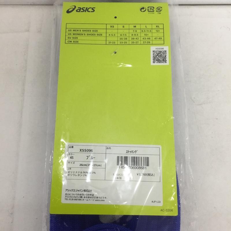 アシックス ASICS ファッション小物 ファッション小物 XSS096 ストッキング ジュニア サッカー 26cm ロゴ、文字 青 / ブルー /  ボーイズ USED 古着 中古 10132161