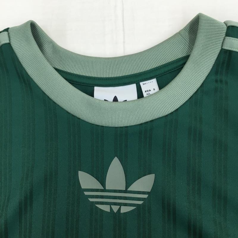 アディダス adidas Tシャツ 半袖 JP1028 XL ロゴ、文字 緑 / グリーン /  メンズ USED 古着 中古 10144404