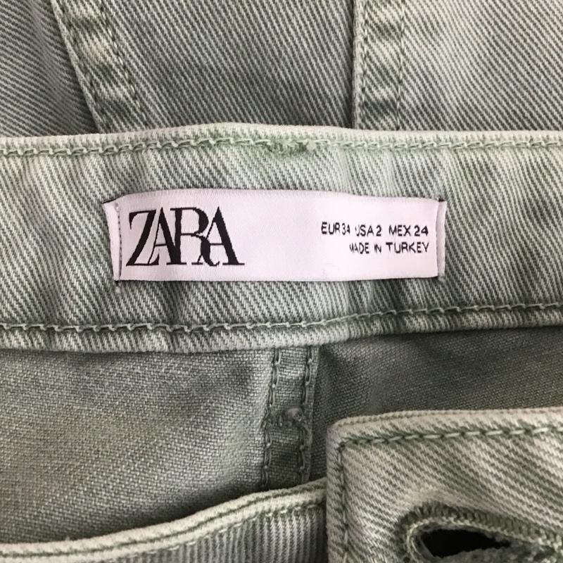 ザラ ZARA パンツ デニム、ジーンズ 6147 159 982 ハイウエスト カラーデニム 無地 薄緑 / ライトグリーン /  レディース USED 古着 中古 10109722