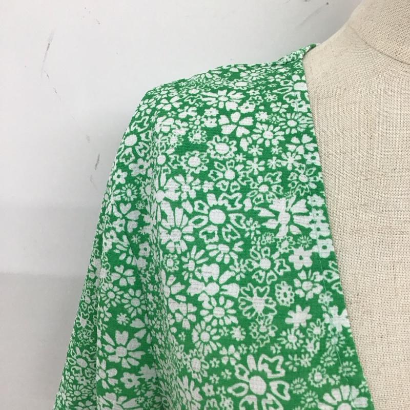 ザラ ZARA ワンピース ロングスカート 半袖ロングワンピース カジュアルワンピース フレアスカート S 総柄 X 花柄 白 / ホワイト / X 緑 / グリーン /  レディース USED 古着 中古 10112120