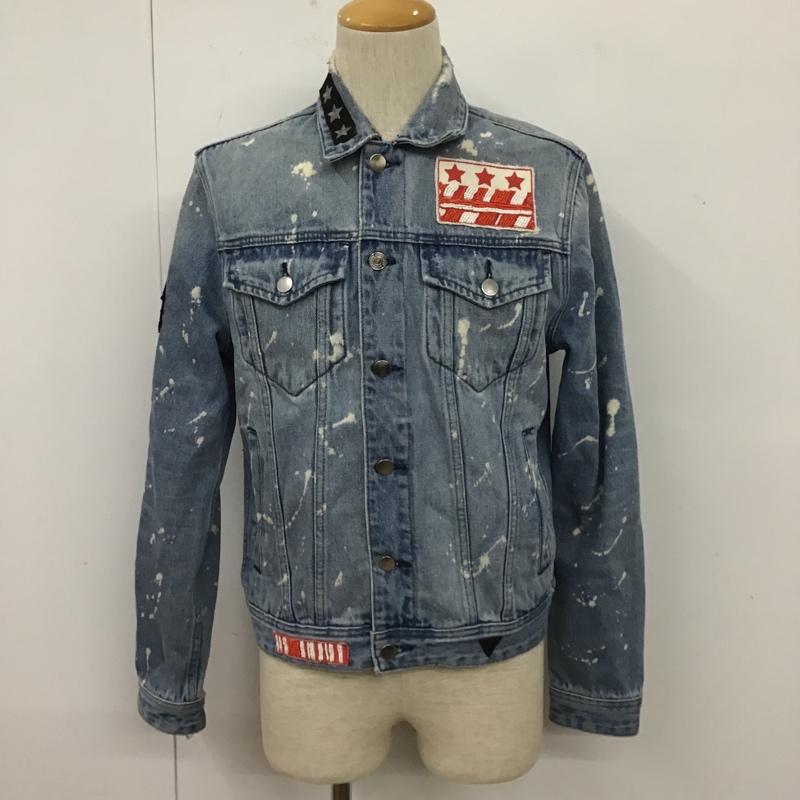 ゲス Guess ジャケット、上着 ジャケット、ブレザー Gジャン デニムジャケット アウター カジュアルジャケット S プリント インディゴ / インディゴ /  メンズ USED 古着 中古 10105592