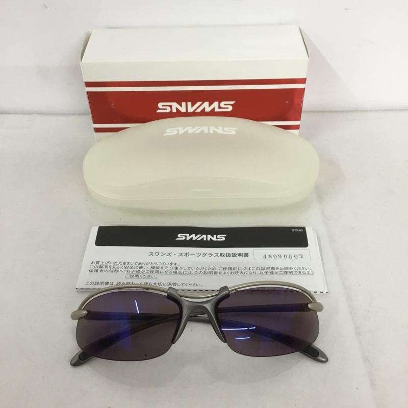 スワンズ Swans めがね・サングラス サングラス SA-520 偏光レンズ ULTRA LENS 箱有 スポーツサングラス ロゴ、文字 紫 / パープル / X 銀 / シルバー /  メンズ USED 古着 中古 10141091