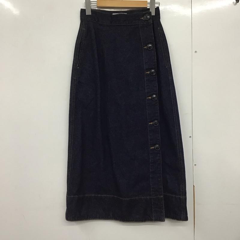アズールバイマウジー AZUL BY MOUSSY スカート ひざ丈スカート 250CAH11-316H FRONT BUTTON DENIM LONG SKIRT S 無地 インディゴ / インディゴ /  レディース USED 古着 中古 10142785