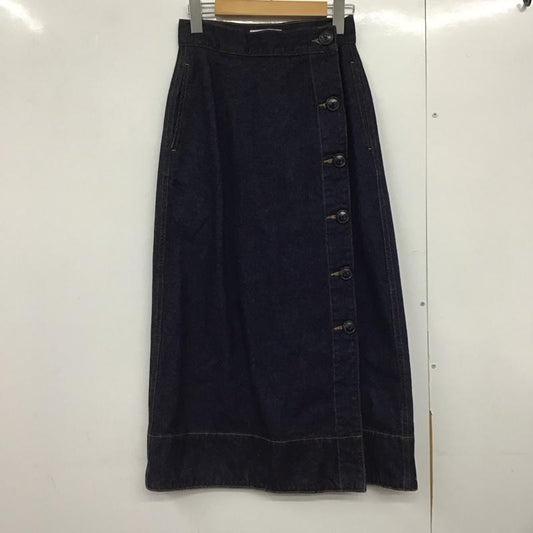 アズールバイマウジー AZUL BY MOUSSY スカート ひざ丈スカート 250CAH11-316H FRONT BUTTON DENIM LONG SKIRT S 無地 インディゴ / インディゴ /  レディース USED 古着 中古 10142785