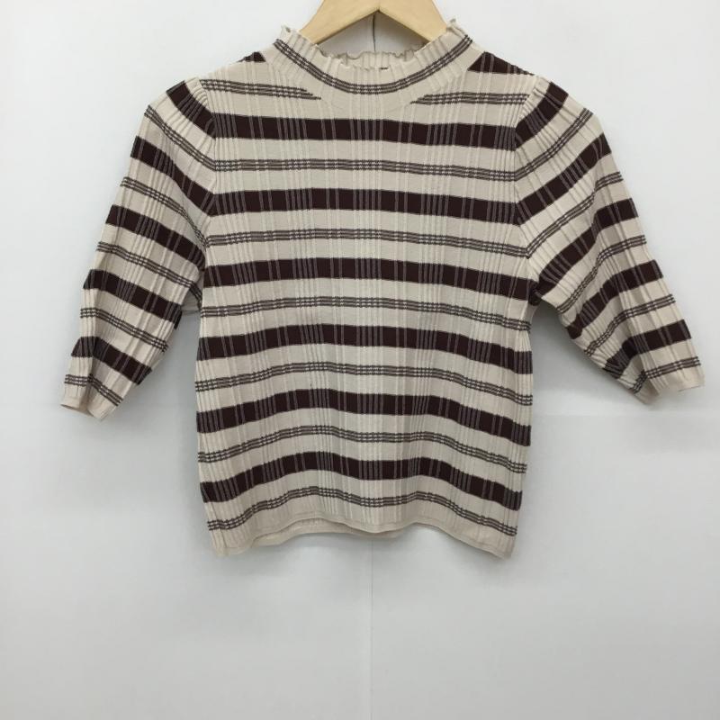 ココ ディール COCO DEAL カットソー 半袖 2 チェック ベージュ / ベージュ / X 茶 / ブラウン /  レディース USED 古着 中古 10134739
