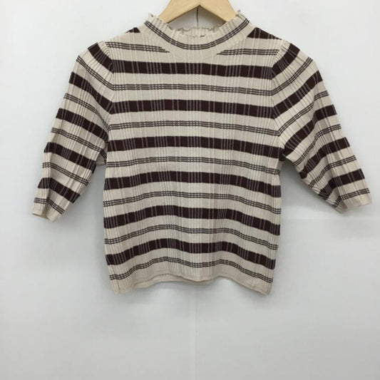 ココ ディール COCO DEAL カットソー 半袖 2 チェック ベージュ / ベージュ / X 茶 / ブラウン /  レディース USED 古着 中古 10134739