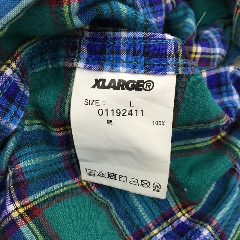 エクストララージ XLARGE シャツ、ブラウス 半袖 半袖シャツ カラーシャツ 半袖カットソー チェックシャツ L チェック マルチカラー / マルチカラー /  メンズ USED 古着 中古 10120309