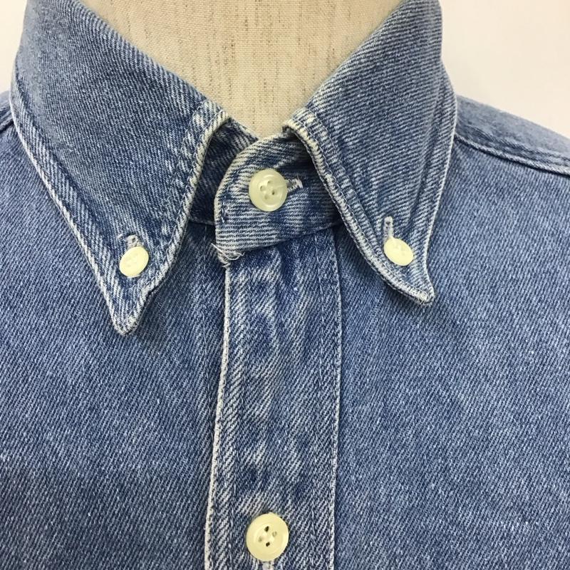 ギャップ GAP シャツ、ブラウス 長袖 OLD GAP デニムシャツ ボタンダウン 90年代 M 無地 青 / ブルー /  メンズ USED 古着 中古 10107644